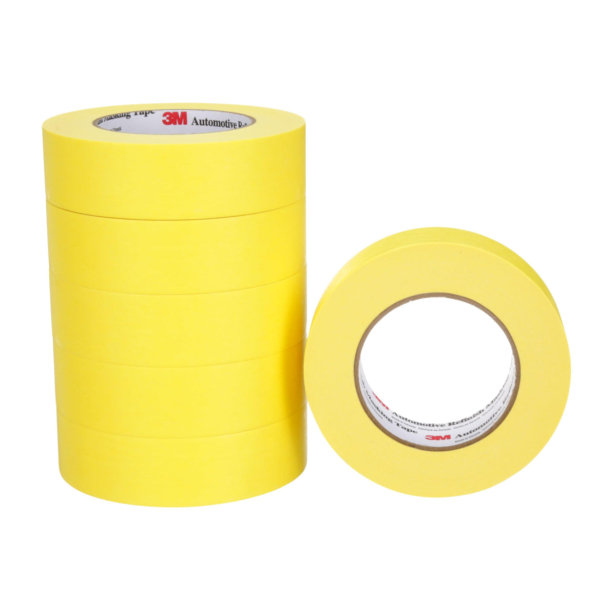 3M Automotive Refinish Masking Tape 388N, 06654, 36 mm x 55 m, Yellow, Crepe Backing, Moisture Resistant, Multi-Purpose 36 mm x 55 m (1 Roll)