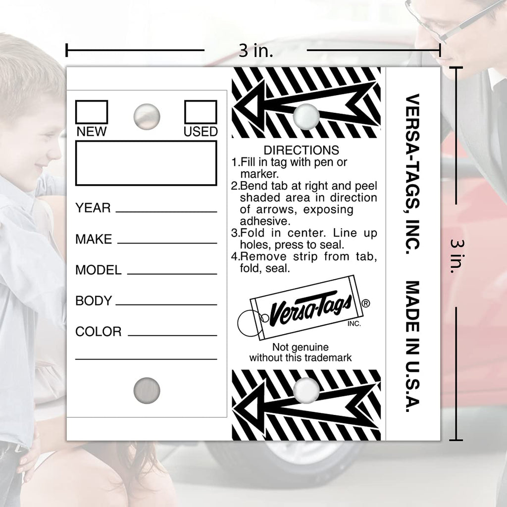 Versa-Tags White Self-Protecting Key Tags with Split Rings, 250-Pack 250 Tags Solid White