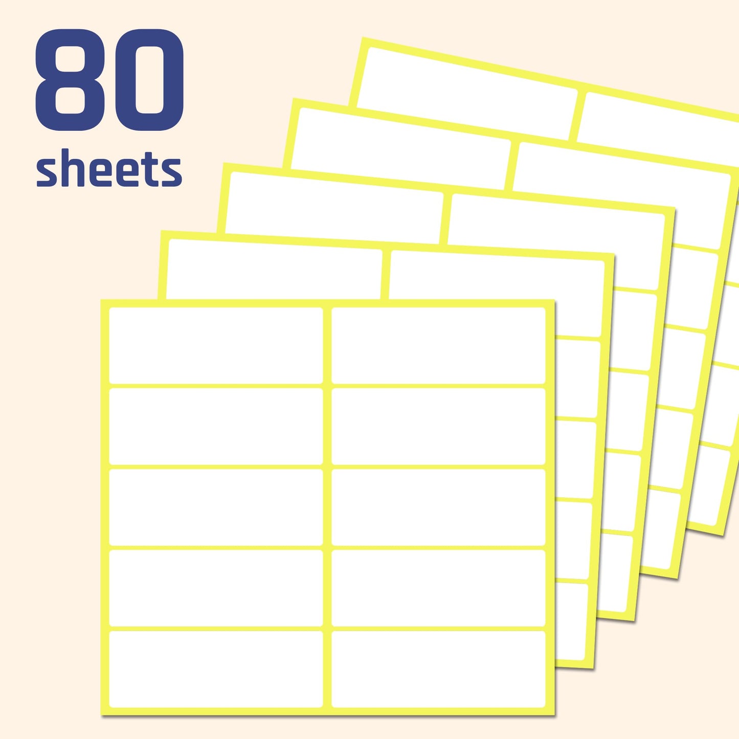 800 Pieces, 1" x 2.75" - Labels Stickers to Write On, Matte White 800 Pieces