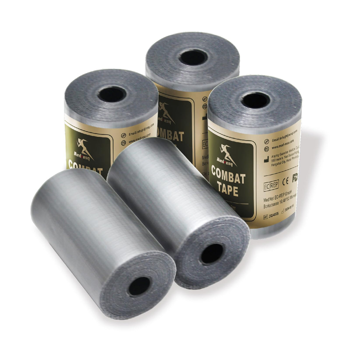 Combat Tape - Durable, Weatherproof, Flexible, Multi-Use, Residue-Free Adhesive for Outdoor Adventures, Camping, Hiking, and Emergencies (5, Gray) 5