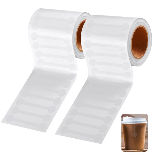 Teling 2 Rolls 1000 Pcs Tamper Evident Tape 2.75 x 0.5 Inch Tamper Proof Stickers Decals Evident Blank Tape Resistant Stickers for Food Drink Packaging Sealing Delivery Supply(Clear) Clear