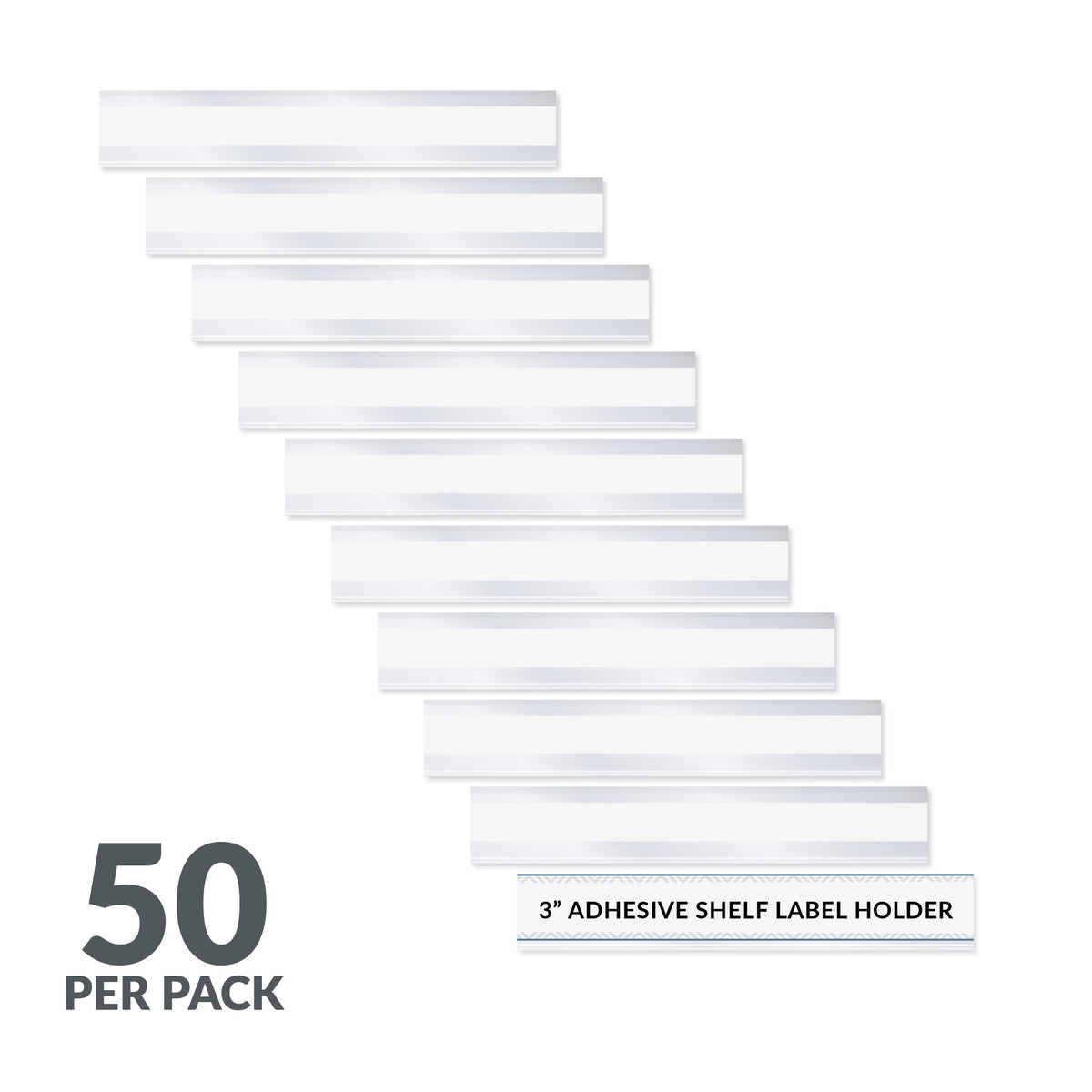 C-Line Self-Adhesive Label Holders, 1/2 x 3, Clear, 50 Pack (87607) 1/2 x 3-Inch