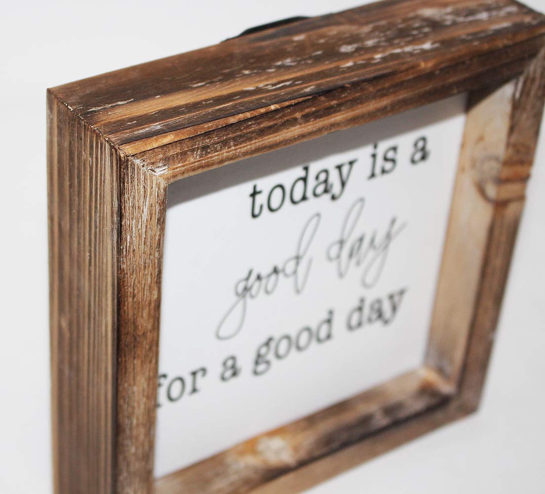 Today is A Good Day for A Good Day Inspirational Wood Box Sign for Home Decor,Freestanding Mini Wood Block Sign for Desk,Shelf or Wall Display 6" x 6" x 1.57" Today is a Good Day