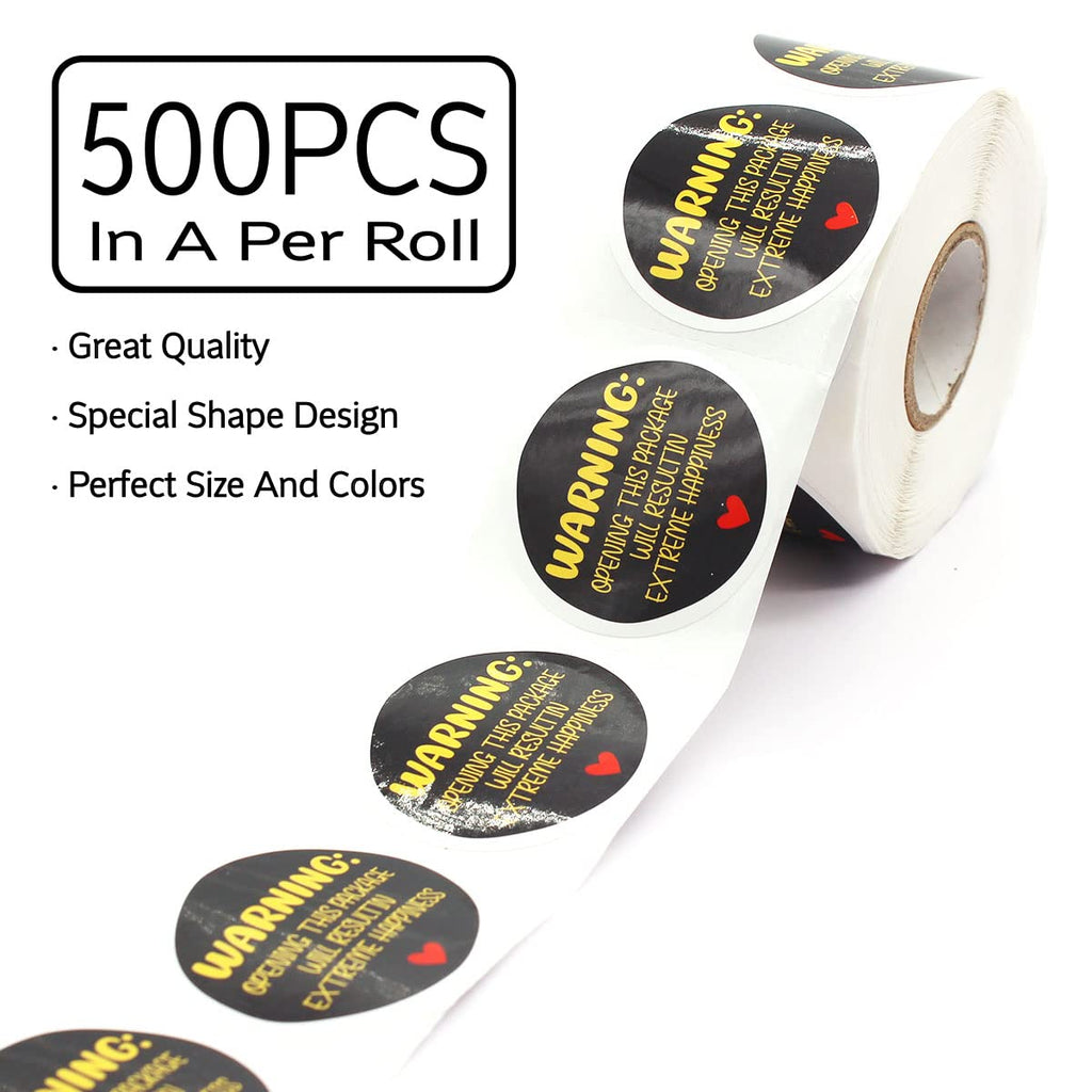 Wailozco warning and thank you stickers, handmade seals on a roll, ideal for small shop packaging and online retail shipments