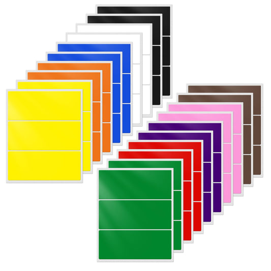10 Assorted Colors Rectangle Labels 4 × 2 Inches Self-Adhesive Colored Rectangular Color Coding Stickers Waterproof Small Name Tag for Office Inventory 60 Pieces