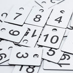 Plastic Numbered Tags Rectangle Key Number Tags Number Disc with Hole (1-100, White) 1-100
