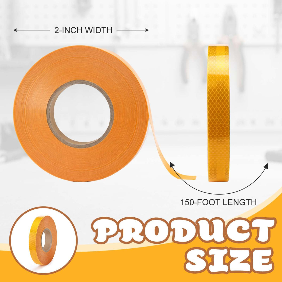 1 Pcs School Bus Reflective Tape -1 inch x 150 ft Yellow Conspicuity Reflective Safety Tape for School Bus Truck Trailer 1 Inch X 150 ft