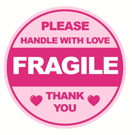 Fragile Sticker for Shipping,2 inch 300pcs Cute Fragile Sticker Handle with Care Thank You Label for Box Shipping