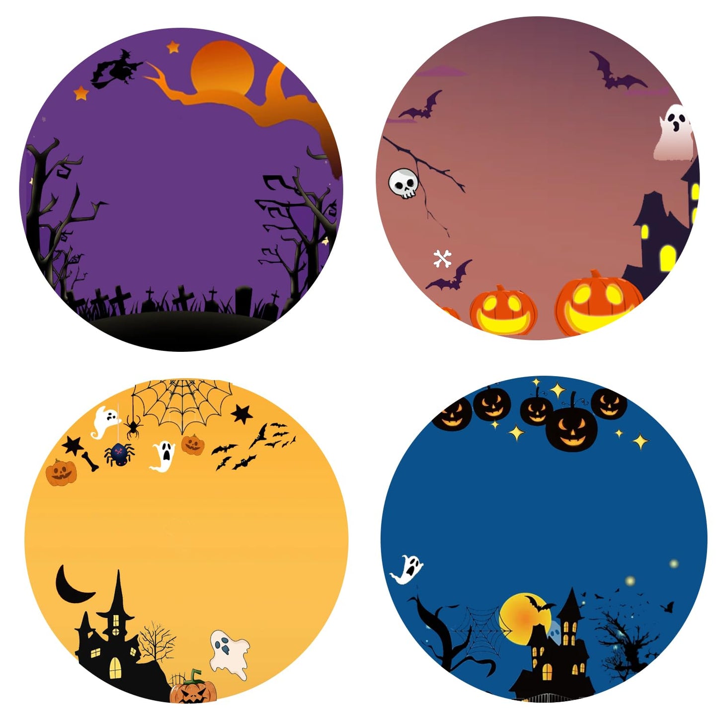 Thermal Label Stickers 2 inches Round Printable Halloween Thermal Labels for Packaging Self-Adhesive Name Price Label DIY Custom Logo Design 500Pcs