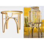 Drink Dispenser Stand for 5L Round Glass Jars, Iron Metal Beverage Jar Holder Rack for Countertop Parties and Events