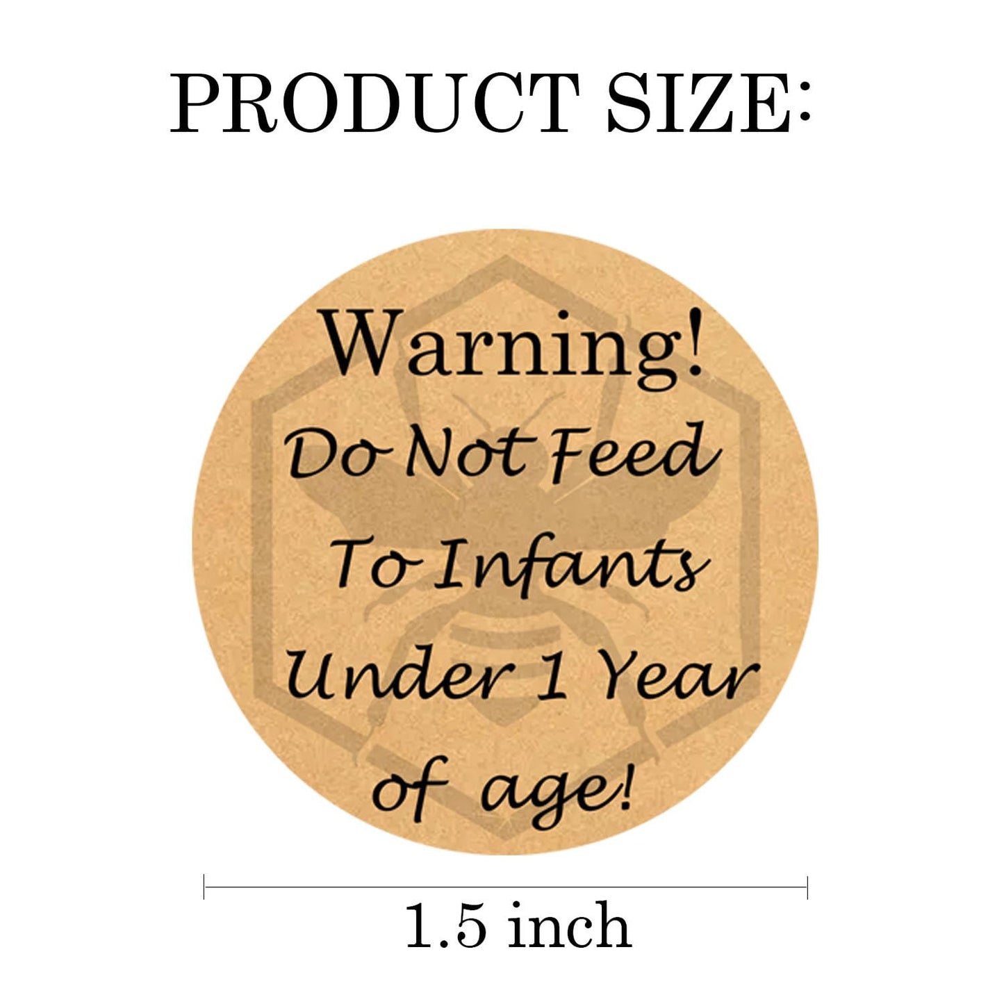 Infant Warning Labels Honey Warning Stickers 1.5 inch Do Not Feed to Infants Label Safety Instruction Stickers for Small Business Canning Jars(300 Pcs)
