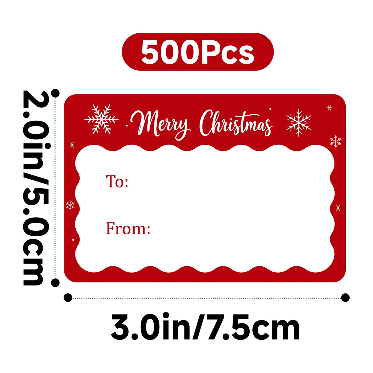 200Pcs Red Name Tag Stickers+500Pcs Christmas Name Tag Stickers