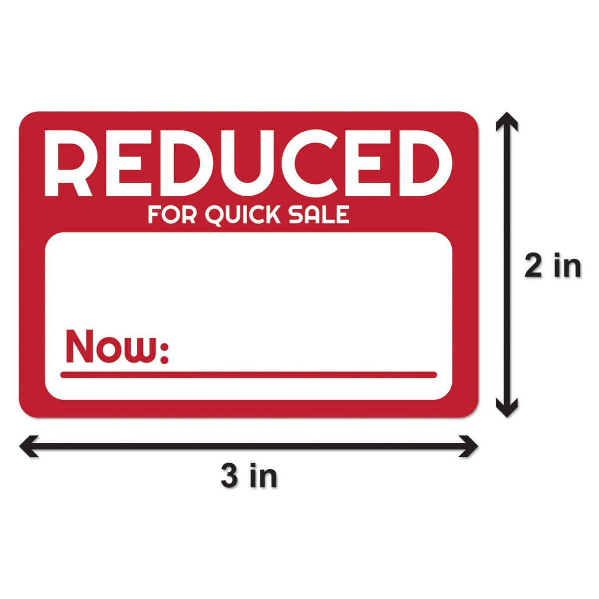 Reduced Price for Quick Sale Now, Write-in Sticker, 3" x 2", 300 Count 1 Roll