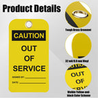 30 Pcs Caution Out of Service Tags with Cable Ties 30