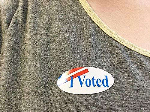 I Voted Stickers with Stars and Stripes, 500 Adhesive Labels (2" x 1")