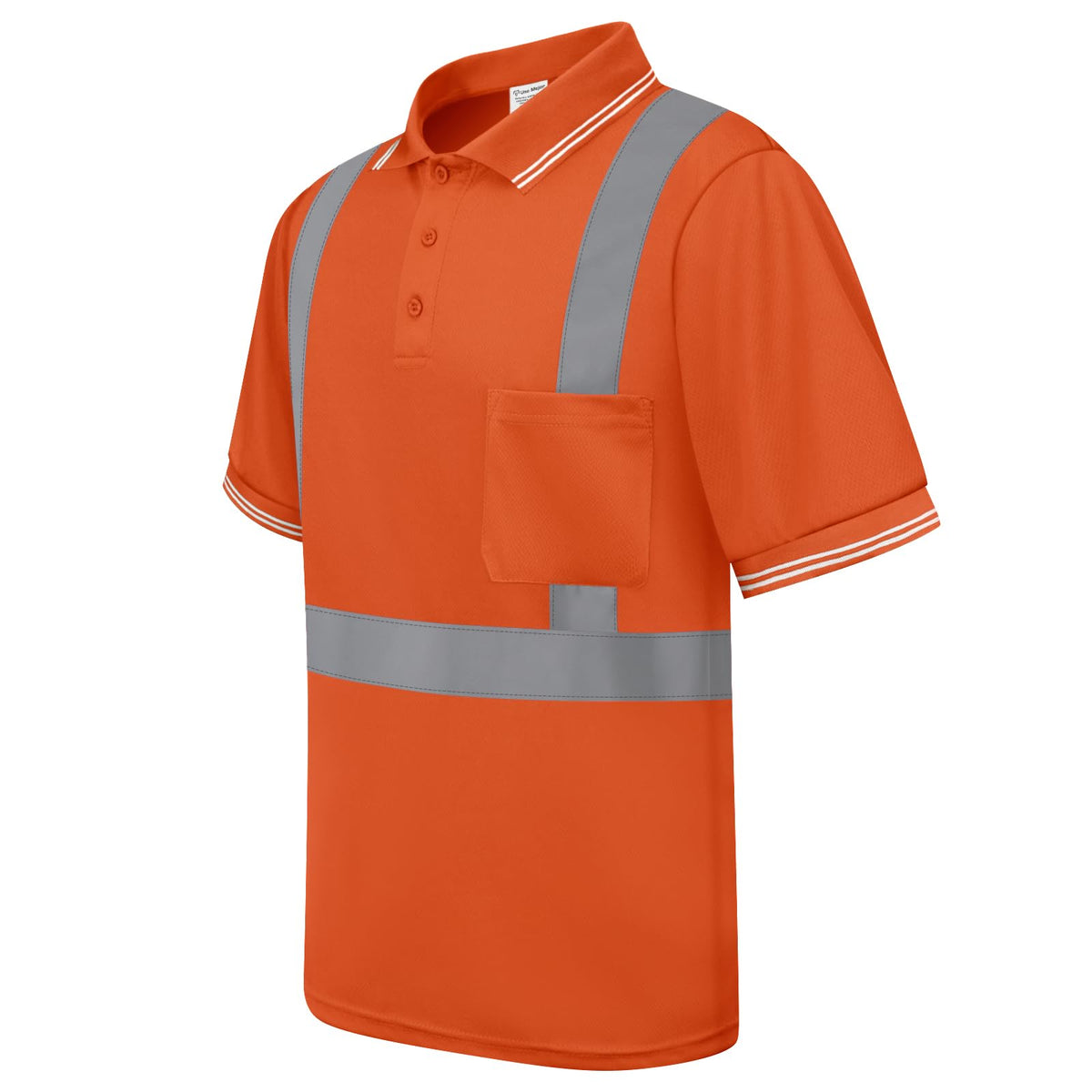 Hi Vis Polo Shirts for Men Construction Class 2 High Visibility Shirts, Reflective Safety T-Shirts for Men Women, Short Sleeve Work Shirts, Breathable, UPL-Orange XL 1pc Orange X-Large