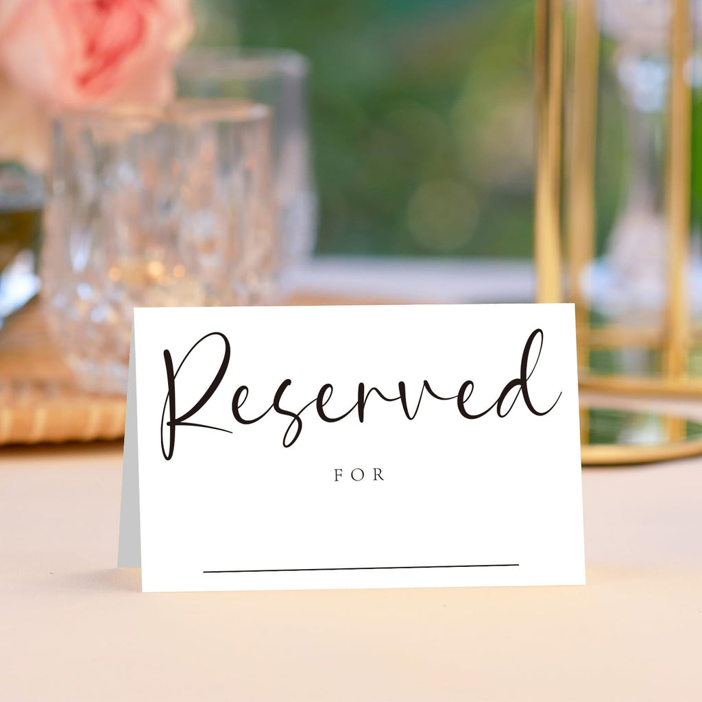 40pcs Reserved Table Signs with Name Line 4x6" Double Sided White 40 pcs