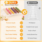 Macaron Stand, Clear Acrylic 6-Slot Macaron Tower Display Tray for Cookies