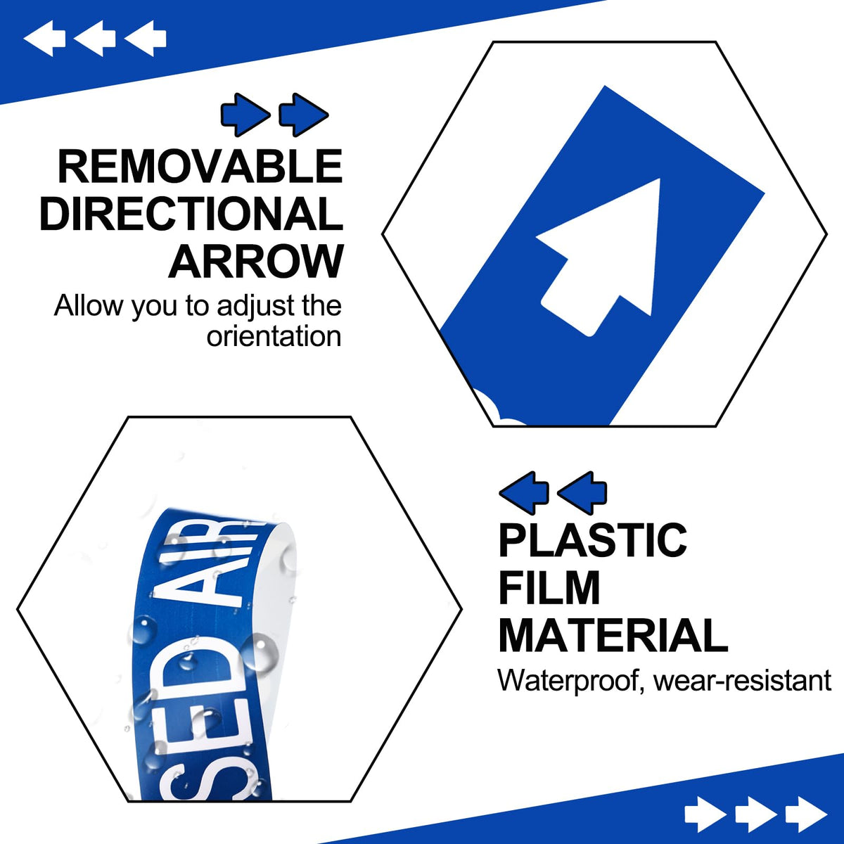 1 Roll Compressed Air Pipe Labels, Economy Pipe Markers 1