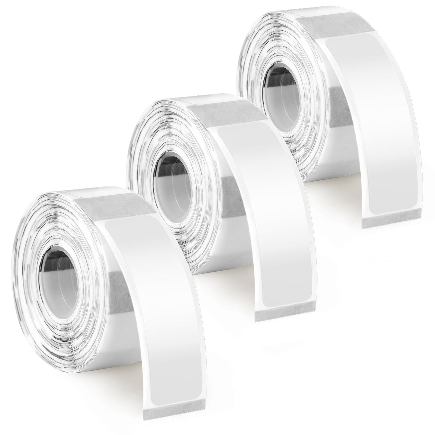 Label Maker Tape, 3 Rolls Label Print Paper, 12mm x 40mm Clear Sticker Thermal Paper, Self-Adhesive Label Maker Tape, Waterproof Label Maker Tape Paper for Office Household Supplies(Clear-480Labels) Transparent