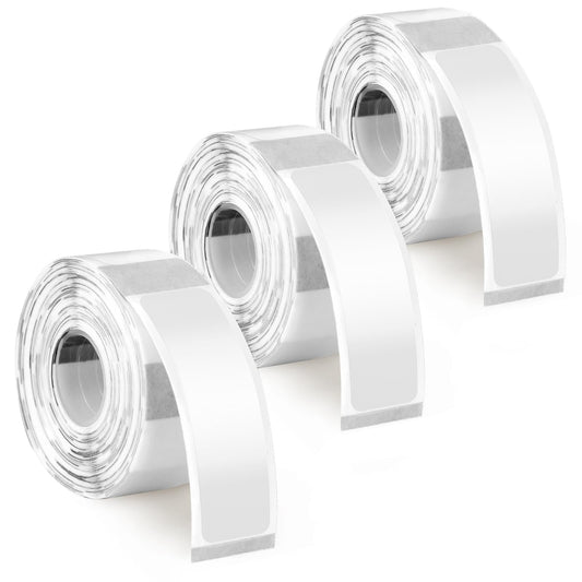 Label Maker Tape, 3 Rolls Label Print Paper, 12mm x 40mm Clear Sticker Thermal Paper, Self-Adhesive Label Maker Tape, Waterproof Label Maker Tape Paper for Office Household Supplies(Clear-480Labels) Transparent