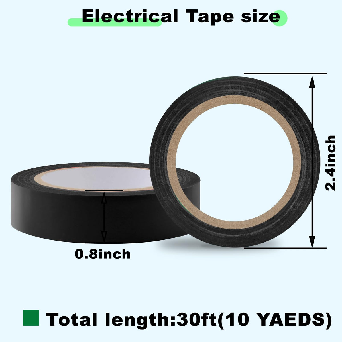 Romeda 9 Pack Electrical Tapes, Electrical Tape Water, Sun, and Oil Resistant, Electrical Tape is Suitable for Most Domestic, Commercial, and Industrial environments - Black
