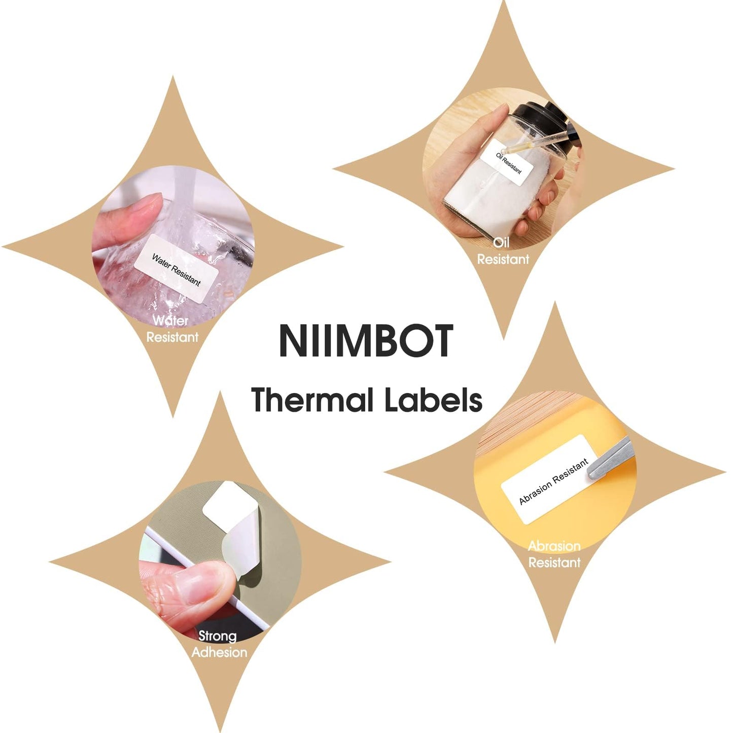 NIIMBOT Labels for B1/B21/B3S Label Maker, 1.57'' x 2.76'' (40x70mm) Thermal Sticker Label, Waterproof, Oil-Proof and Tear-Proof NIIMBOT Labels, 1 Roll of 110 Self-Adhesive Thermal Labels (White) White-1.57'' X 2.76''