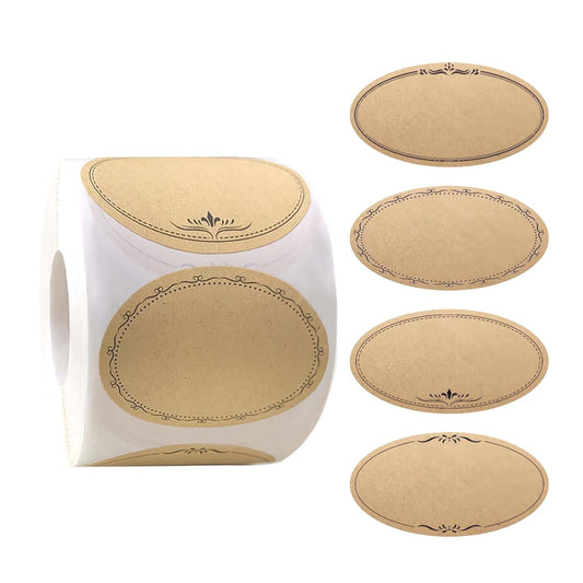 500Pcs Mason Jar Labels, Canning Labels for Food Containers, 4 Styles Canning Labels for Jars & Lids, 1.4 x 2.5 inch Stickers Spice Kitchen Pantry Restaurant Storage Organization