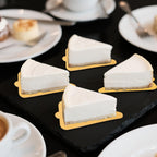 100pcs Triangle Mini Cake Boards, Gold Cake Base Paper Cupcake Dessert Displays Trays for Party Baking Decorating