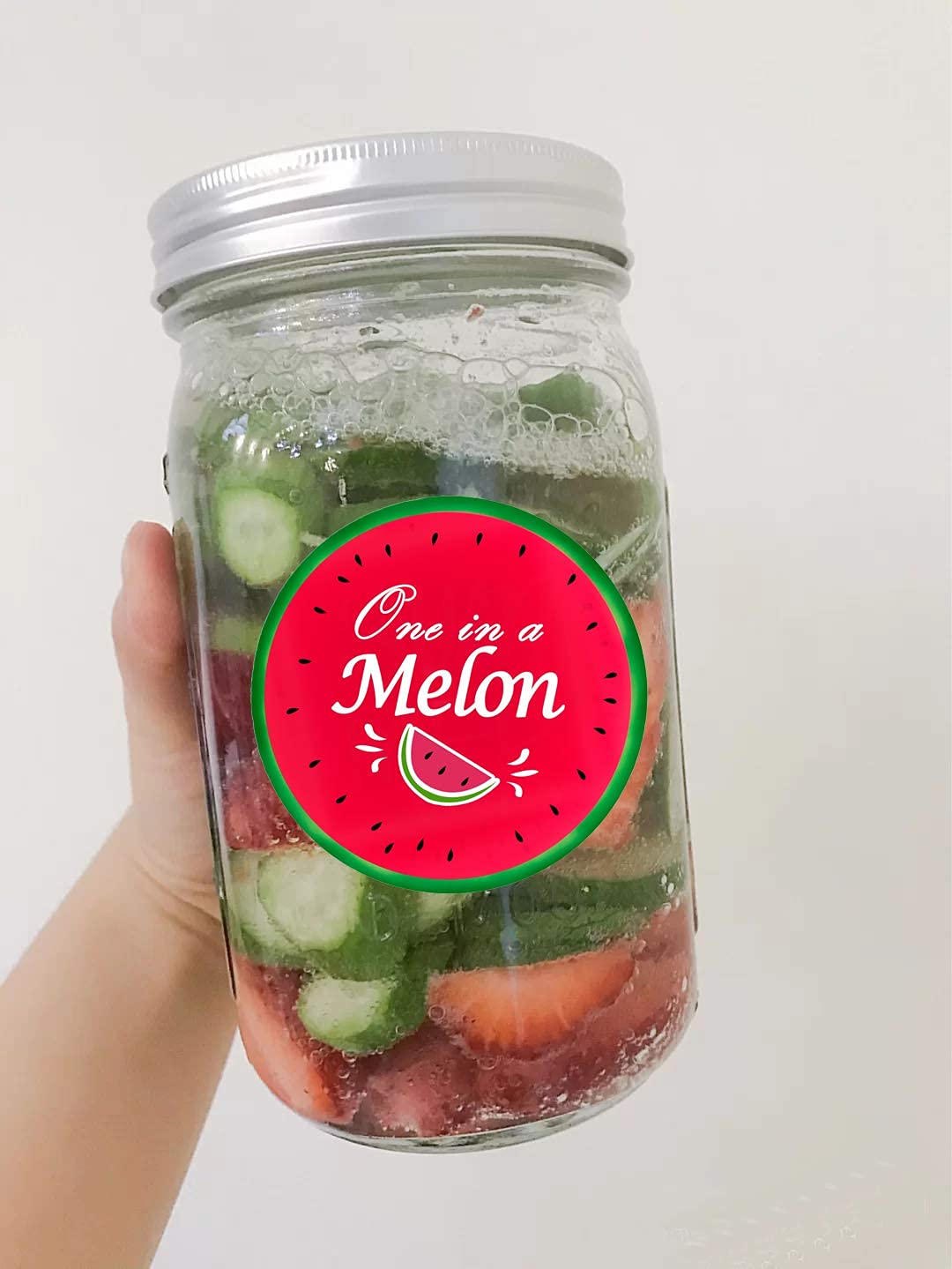 One in a Melon Birthday Party Stickers,2 Inch Watermelon First Birthday Label for Party Favors Decoration,Perfect for Candies Bags,120 Pcs Per Pack