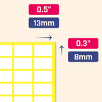 Small matte white all-purpose labels from TownStix, 0.5x0.3 inches, 2000-pack, ideal for organizing and labeling.