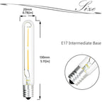 Bonlux LED T6.5 Exit Sign Clear Light Bulbs, 2W E17 Intermediate Base T6.5 LED Appliance Bulb (20W Incandescent Equivalent) for Refrigerator Freezer, Daylight 6000K (4-Pack,E17 Base) 2 Watts - 4 Pack