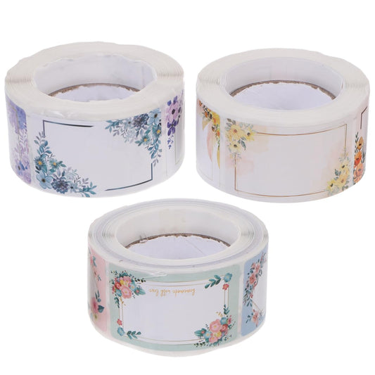 3 Rolls Handwriting Adhesive Envelopes Multi-Function Bottle Bins Blank Portable on of Clothes Label Scrapbooking Jar Desk Sticker Border Writable Home Canning Convenient
