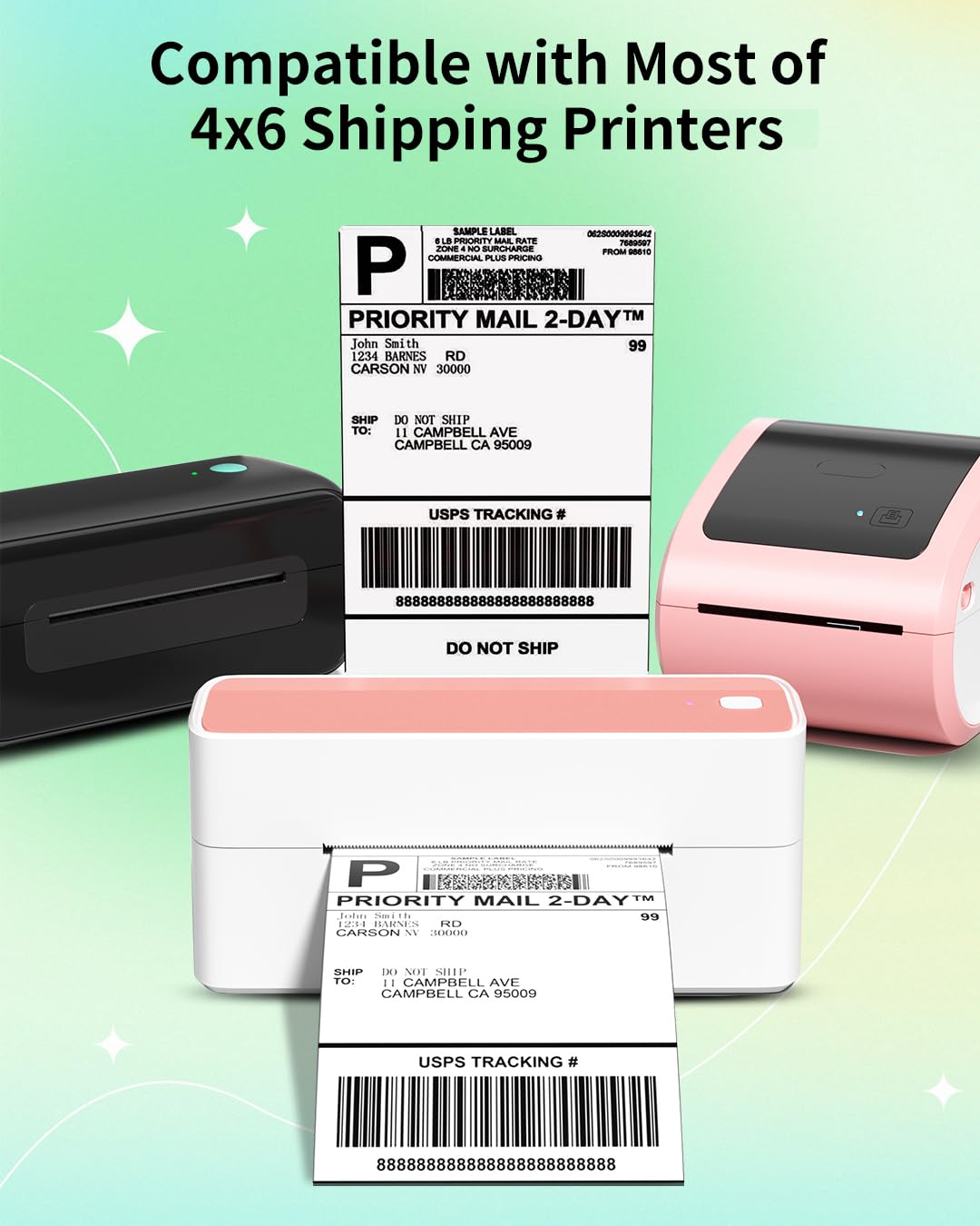 Phomemo 2" White Round Label Stickers Roll with 4x6 Thermal Labels for Shipping Label Printer