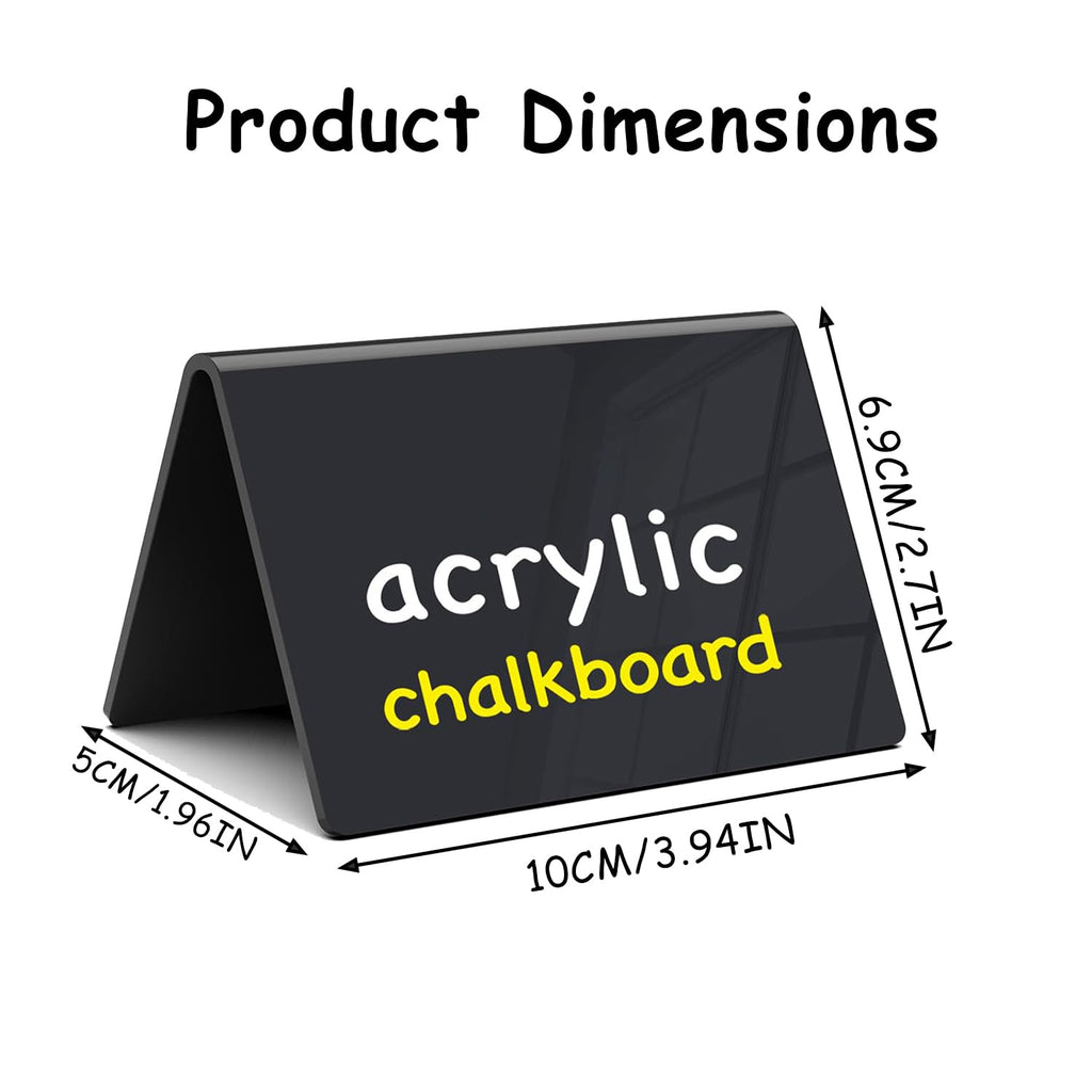 20 Pack Acrylic Chalkboard Signs with 8 Liquid Chalk Markers & 2 Cleaning Cloths, Reusable Double Sided Mini Table Signs