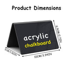 20 Pack Acrylic Chalkboard Signs with 8 Liquid Chalk Markers & 2 Cleaning Cloths, Reusable Double Sided Mini Table Signs