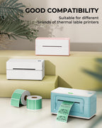 2.25"x1.25" Green Thermal Sticker Labels+Label Holder for Rolls and Fanfold Labels