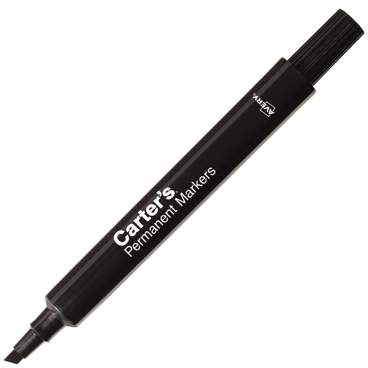 Carter's Permanent Markers, Chisel Tip, Large Desk-Style Size, 12 Black Markers (27178)