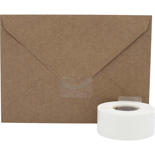 Ultra Clear Retail Wafer Seals for Mailing Packaging 1 x 1.5 Inch 500 Adhesive Stickers