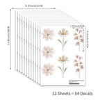 YouRfocus Boho Daisy Flower Wall Decals for Girls Room, Peel and Stick Boho Daisy-pink B 12 Sheets