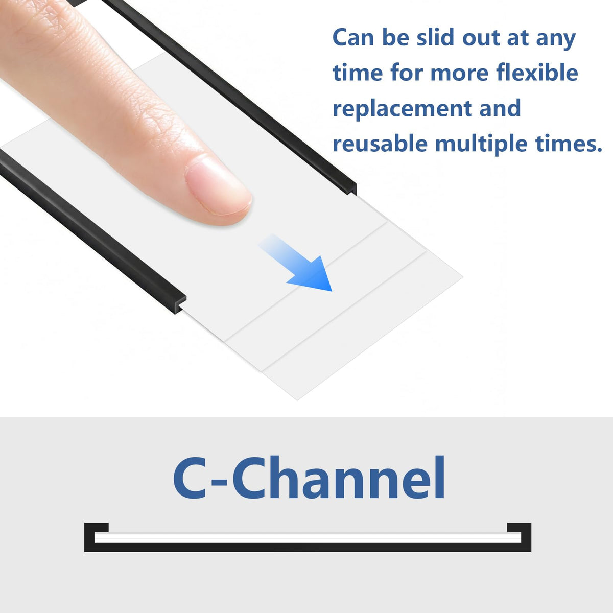 TOTiyea C Channel Magnetic Label Holders 2" x 4" 10 Pack with Paper Inserts