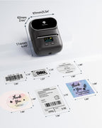 Phomemo M110 Label Maker with 3 Tapes, Bluetooth Portable Thermal Printer Black 1 Printer + 3 Roll Labels