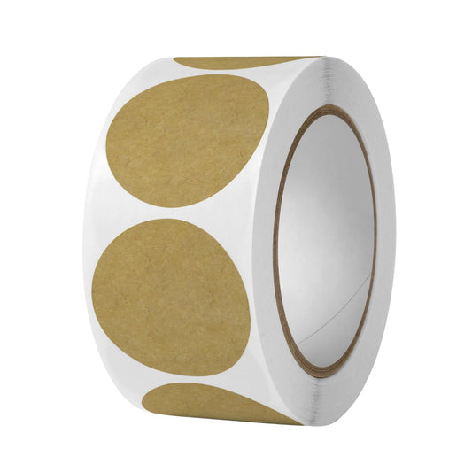 (1pcs) Natural Brown Kraft Stickers (500 Per Roll) - Round Blank Stickers (Permanent Adhesive) for Store Owners, Crafts, Organizing, Jar and Canning Labels (38mm) 38mm