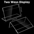 20 PCS Small Acrylic Sign Holder 4x3 inch, Small Acrylic Food Sign Labels for Party Buffet, Retail Price Display Holder, Clear Plastic Table Counter Top Stand for Name Card, Bakery, Wedding, Event Decor 20PCS 4" X 3"(10.1X7.6)