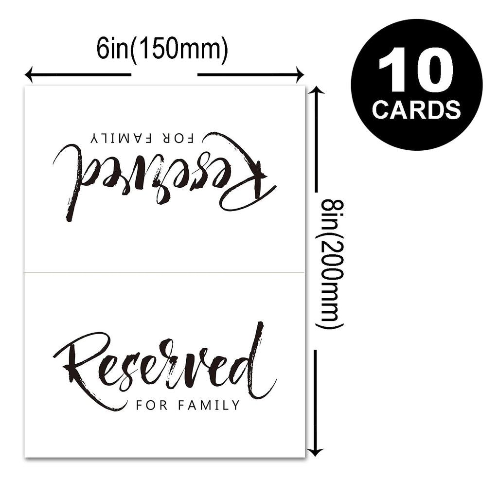 Wedding & Party Reserved Signs - 10 Pack, 4 x 6 Inches