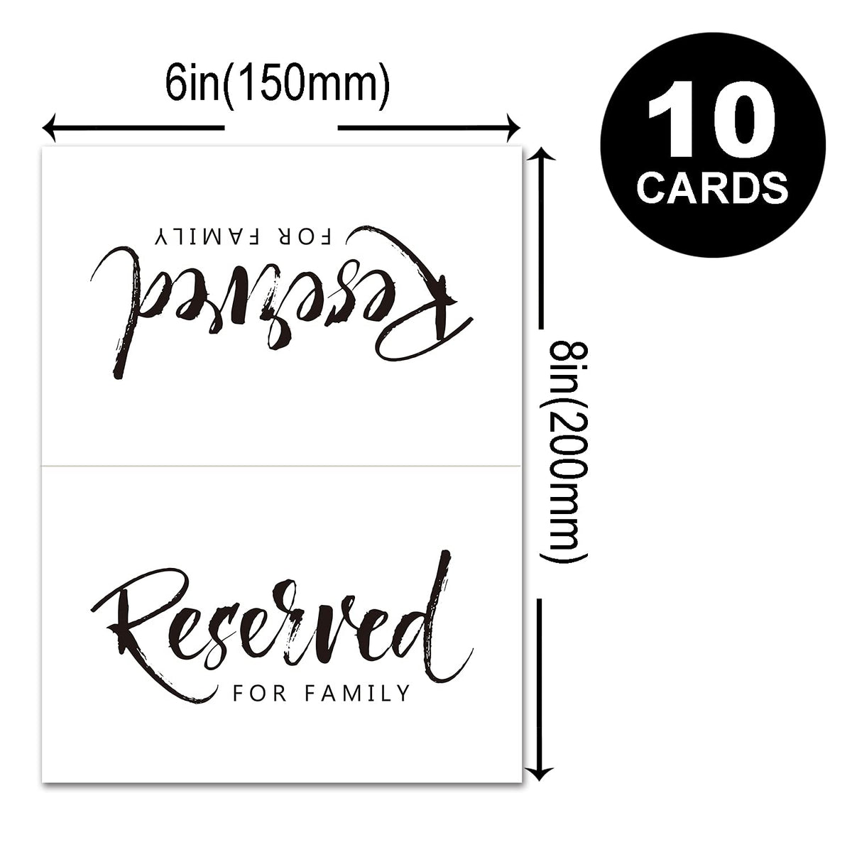 Wedding & Party Reserved Signs - 10 Pack, 4 x 6 Inches