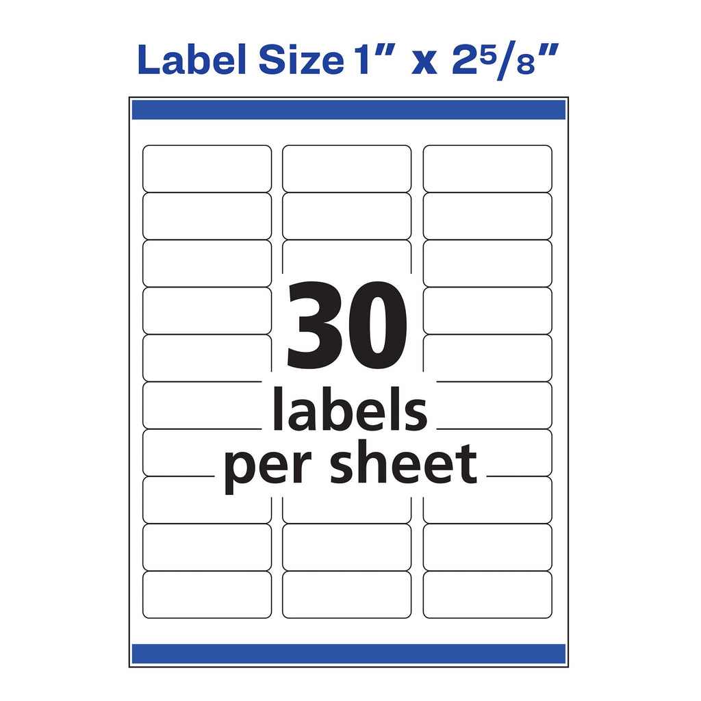 Avery® Address Labels for Laser & Inkjet Printers, 300 Labels Per Pack, 3 Packs, 900 Total (18160)