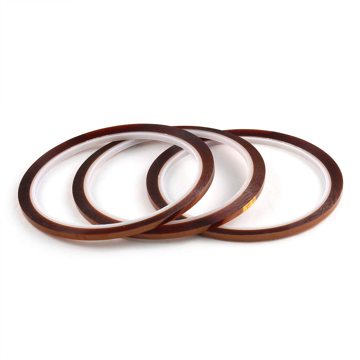 E-outstanding 3pcs 1/8" Tawny Polyimide Single Silicone Adhesive Tape 3mmx33m High Temperature Resistant Tape for Masking, Welding, PCB Gold Finger Protection, Electronic Adhesive Insulation