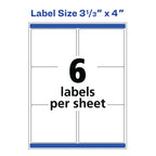 Avery® Print-to-the-Edge Printable Shipping Labels, 3" x 3.75", Matte White, Sure Feed® Technology, Laser & Inkjet Compatible, 150 Blank Labels, Great for Mailing, Branding, and More (6874) 1