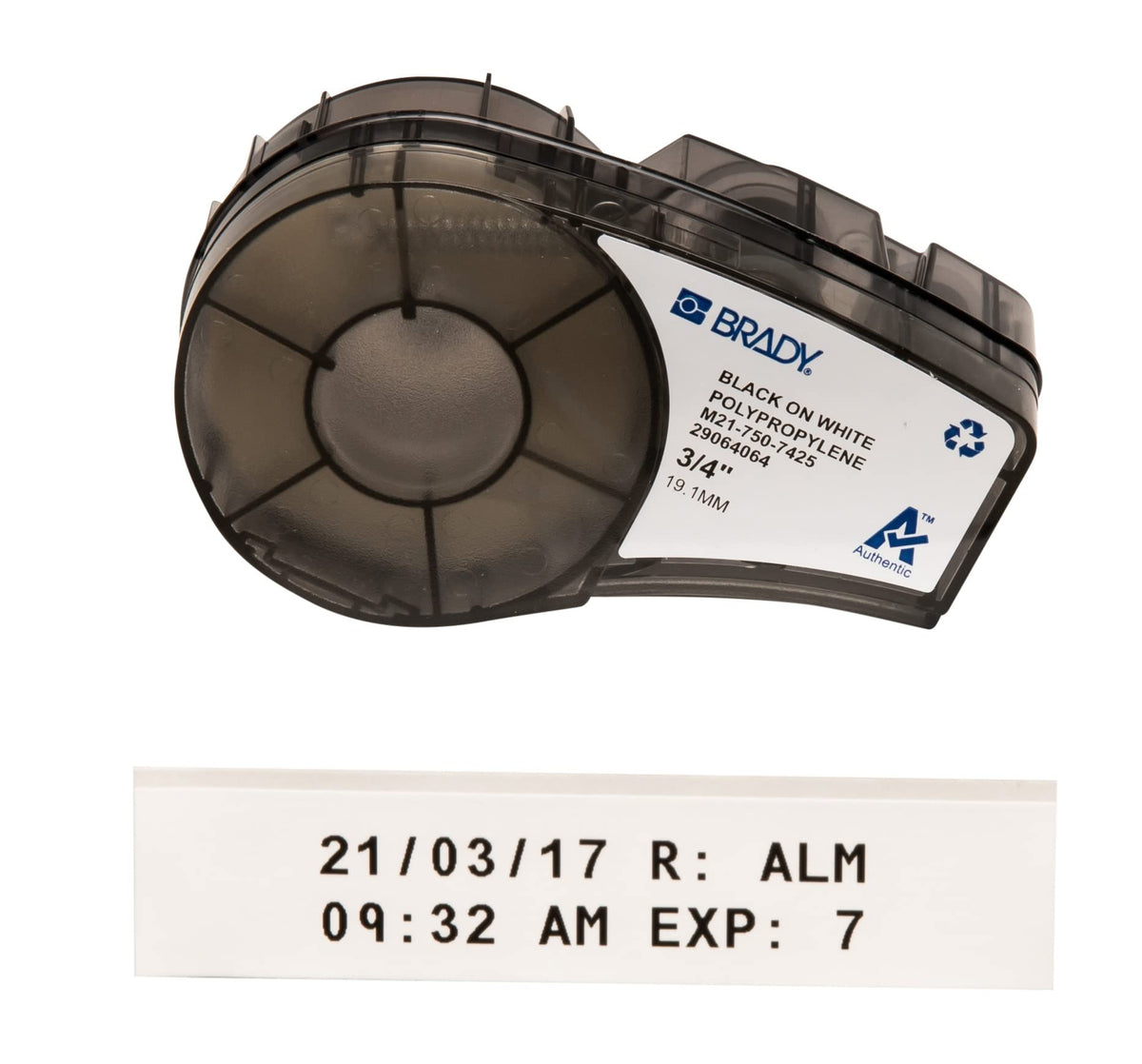 Brady Authentic M21-750 Chemical and Temp Resistant .75" W 21'L Polypropylene Label and All-Weather Vinyl .75" W 21'L Label for Indoor/Outdoor ID and Lab Equipment